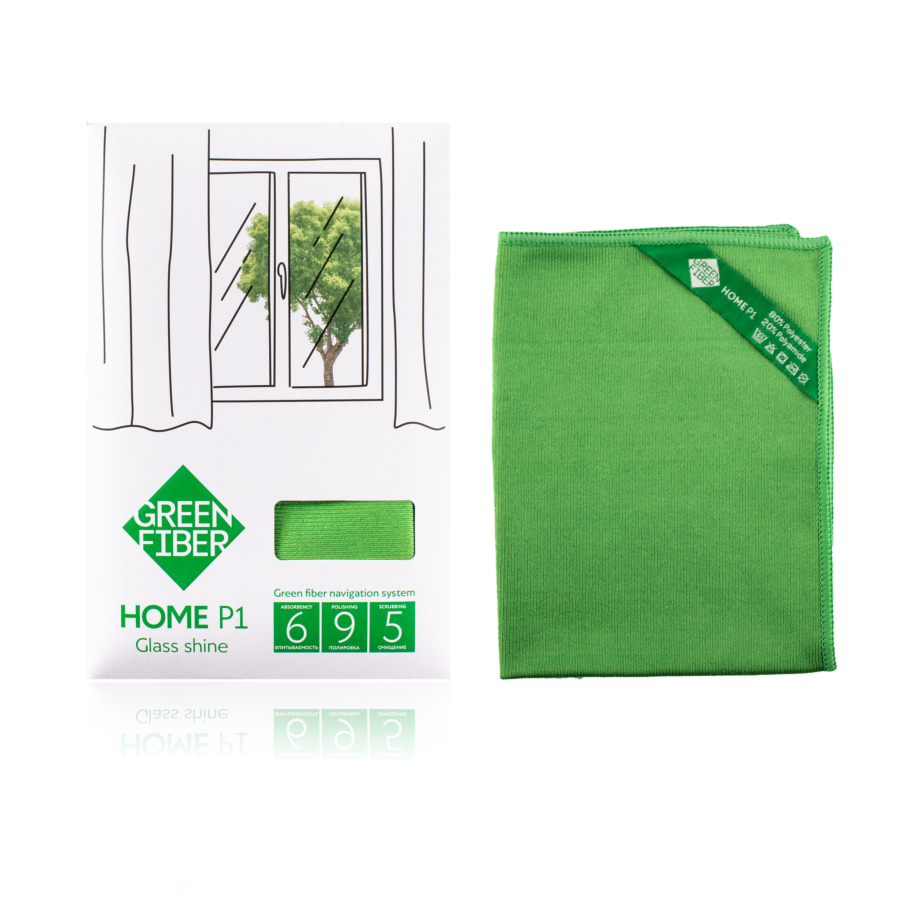 Green Fiber HOME P1, Файбер для стекла, зеленый
